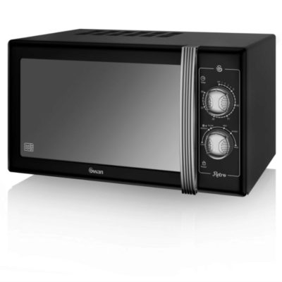 Swan Retro 900w Manual Microwave - Black